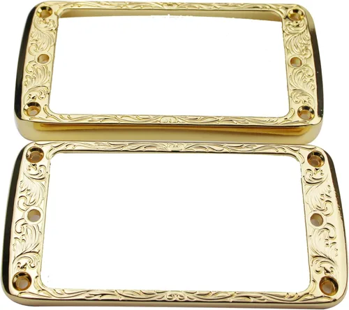 Miniatura 8 de Guyker Juego de anillos de montaje Humbucker de metal con parte inferior curvada, reemplazo de marco de cubierta de puente y cuello, compatible