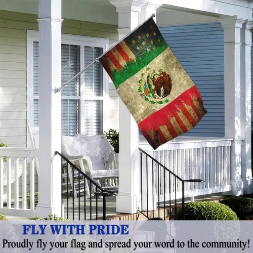 Miniatura 4 de NASIAN Bandera de México, banderas mexicano-americanas para exteriores, 3 x 5, doble cara, México, Estados Unidos, bandera de la amistad, bandera