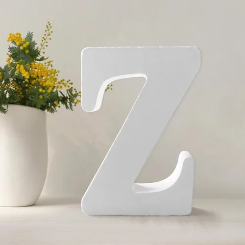 Miniatura 26 de Letras de madera de 4.3 pulgadas, letras blancas de madera sin terminar para injerto, letras de madera para decoración de pared, letras pie