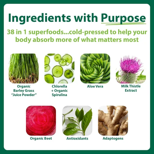 Miniatura 3 de MacroLife Naturals Macro Greens Powder 38 Superfood probiótico, antioxidante, enzima y suplemento herbal, inmunidad natural, energía