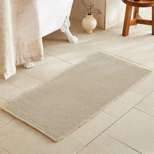 Miniatura 141 de TYUU Tapete de baño estilo gofre, tapete de baño bohemio, antideslizante, lavable, súper absorbente, de secado rápido, bonito tapete de baño