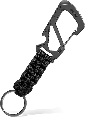 Miniatura 12 de KeyUnity KC00 Llavero de mosquetón de paracord, cordón de paracaídas 550 Multiherramienta para exteriores, mochilas, hombres y mujeres