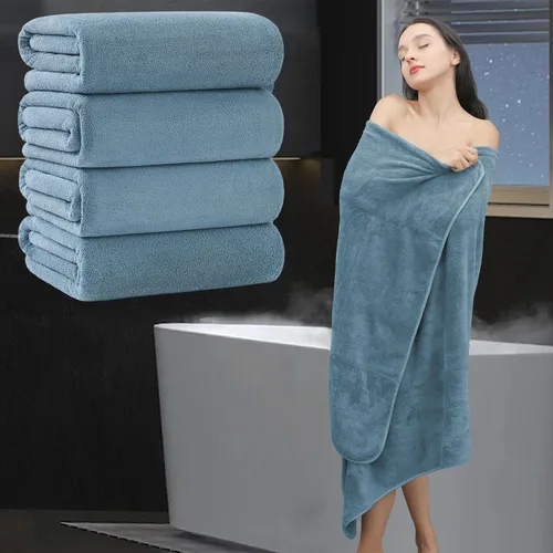 Sábana de Baño Extra Grande de 4 Piezas (35"x70") - Sábana de Baño Ultra Suave de Tamaño Grande, Juego de Sábanas de Baño para Hotel de Baño, Azul