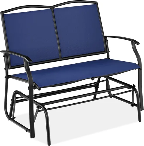 Best Choice Products Balancín de acero para 2 personas para patio al aire libre, balancín de dos plazas para terraza, porche con tela de textileno,