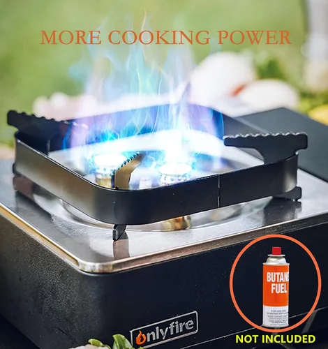 Miniatura 3 de Estufa de gas butano con funda de transporte, estufa portátil para campamento, control de calor preciso, estufa de campamento para patio, cocina