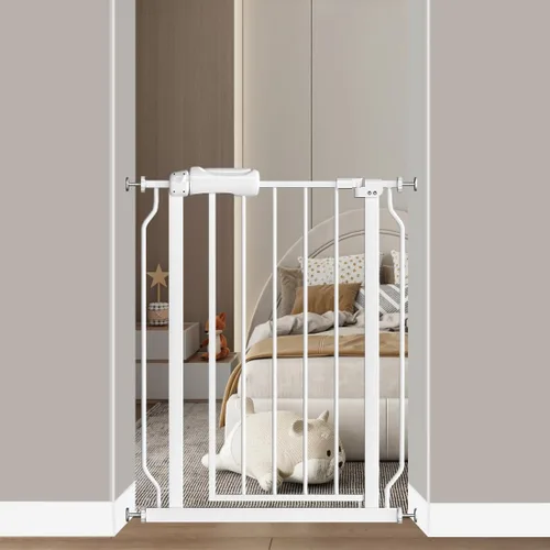 Miniatura 10 de Fairy Baby Puerta de bebé extra ancha para puertas, puertas de seguridad de cierre automático para dormitorio, se adapta a 57.5 pulgadas a 62