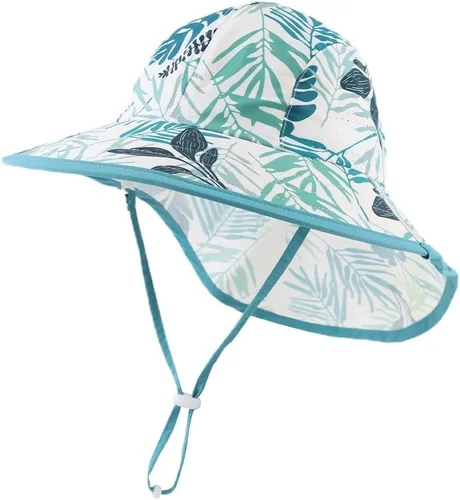 Miniatura 36 de Sombrero de verano para niños pequeños con solapa para el cuello, impermeable, sombrero de natación para niños, protección UV, sombrero de playa