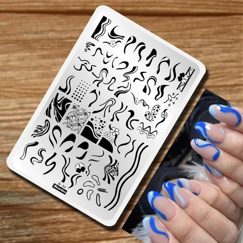 Miniatura 15 de WOW OMG COOL - Plato de estampado de uñas con letras y palabras con imagen de personas, plantillas de arte de uñas de acero inoxidable para diseño
