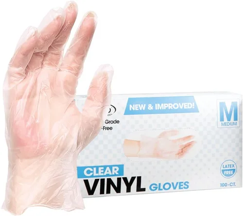 Miniatura 2 de ForPro Disposable Vinyl Gloves, Industrial Grade, Powder & Latex Free, Non-Sterile, Food Safe, 2.75 Mil Palm, 3.9 Mil Fingers Transparente
