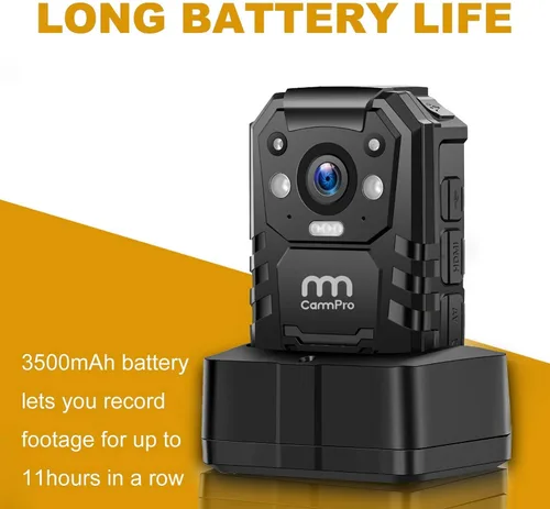 Miniatura 4 de Cámara corporal HD 1296P de policía CammPro I826, memoria 128G, cámara impermeable para vestir, cámara corporal portátil premium con grabación