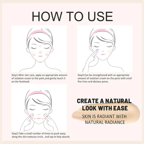 Miniatura 5 de Crema CC de ajuste de tono de piel SPF 50, nuevos cosméticos CC Crema, premaquillaje hidratante corrector de piel tono de piel (natural, 1 unidad)