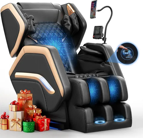 Silla de masaje de cuerpo completo, silla de masaje de gravedad cero 2026 para fatiga de espalda con 10 rodillos fijos, calefacción, bolsas de aire,