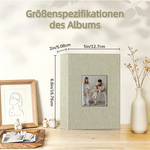 Miniatura 4 de popotop - Álbum de fotos 4x6 con 100 fotos, libros de fotos con 100 bolsillos verticales, cubierta de lino, álbumes para fotos familiares, de boda