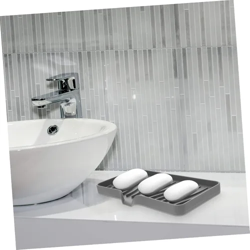 Miniatura 6 de Jabonera de silicona y soporte de esponja para fregadero de cocina y ducha, bandeja de jabón autodrenante para una fácil limpieza y organización