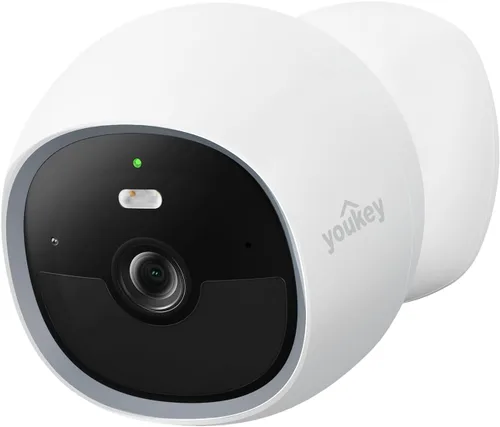 youkey S320 Cámara Magnética Sin Cables 2.5K QHD con Cámara de Seguridad WiFi 6 de Banda Dual, Almacenamiento Integrado de 8GB, Visión Nocturna a