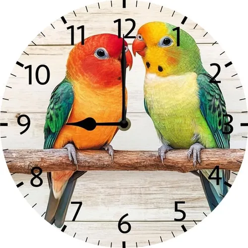 Miniatura 9 de Reloj de pared de pájaro para decoración de pared, funciona con pilas, sin tictac, silencioso, de cuarzo, analógico, rústico, estilo rural, redondo