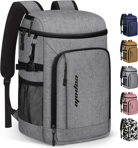 Miniatura 21 de Capolo Mochila térmica térmica impermeable para mujeres y hombres, 36/45 latas, lonchera a prueba de fugas, bolsa térmica suave para acampar y playa