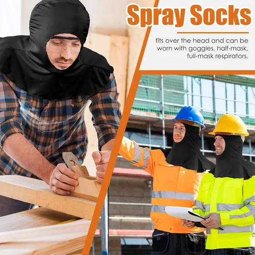 Miniatura 6 de Calcetines en aerosol para pintores, máscara para el cabello, unisex, adulto, cubierta de cabeza, máscara de pintura de algodón suave, máscara