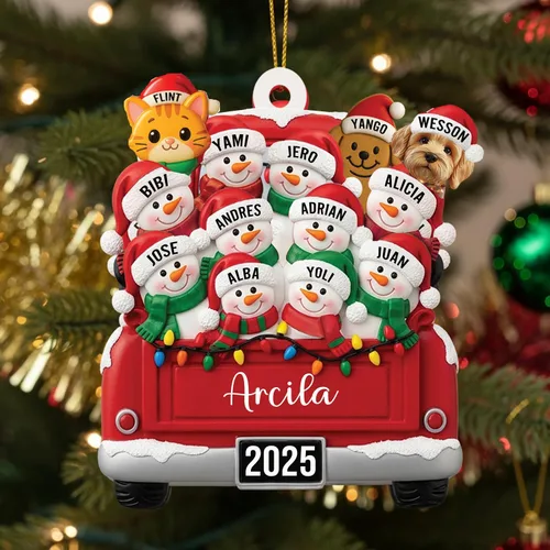 Miniatura 9 de Adornos de Navidad personalizados 2025 – Adornos personalizados de globo de nieve para familias de 2, 3, 4, 5, 6, 7, 8, 9 y 10 miembros, adorno