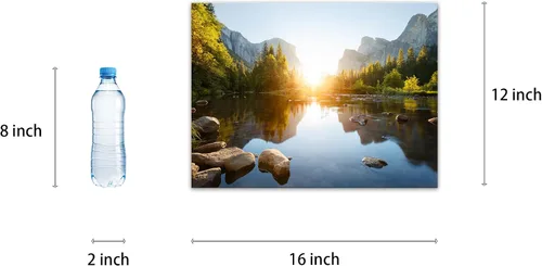 Miniatura 5 de SKASNFAI Arte de Pared en Lienzo del Parque Nacional, Pintura de Paisaje Natural de Montaña, Arte Enmarcado para Decoración del Hogar, para Sala