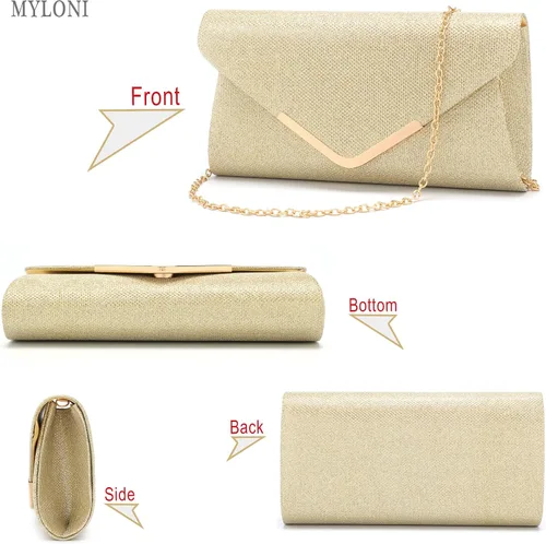 Miniatura 6 de Bolsos de mano brillantes para mujer, bolso de noche para mujer, bolso de mano para mujer, bolso de mano para fiesta, graduación, boda
