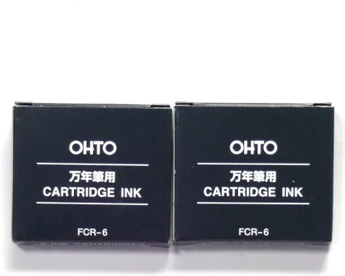 Ohto Cartucho de recarga de pluma estilográfica FCR-6 (negro) 6 cartuchos × 2 paquetes, total 12 cartuchos (importación de Japón) [Paquete original