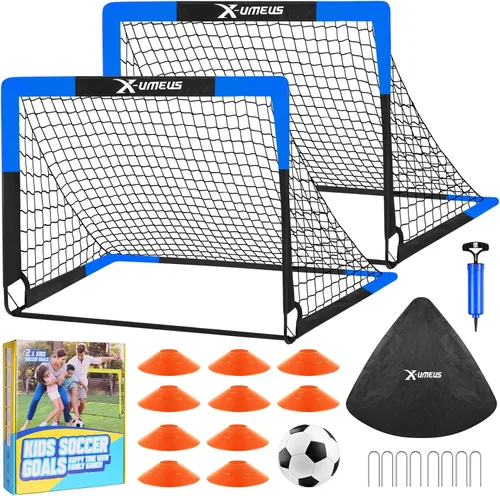 Miniatura 7 de Kids Soccer Goals for Backyard Set of 2, 4 x 3 ft/6 x 4 Toddler Soccer Goal Training Equipment with Soccer Ball, Cones, Pop Up Soccer Net for Kids