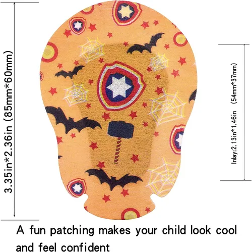 Miniatura 5 de Parches adhesivos para los ojos para niños, diseño genial para niños, 45 + 5 bonos por caja, tamaño regular, material transpirable, patrón colorido
