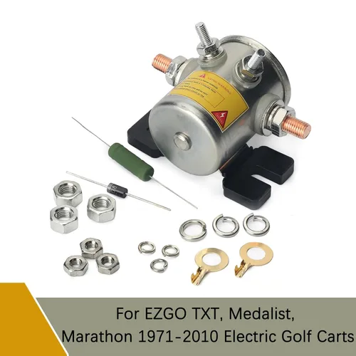 Miniatura 4 de Relé solenoide de servicio continuo de la serie #70 de 36 voltios con kit de resistencia y diodos compatible con carrito de golf EZGO, 4 terminales