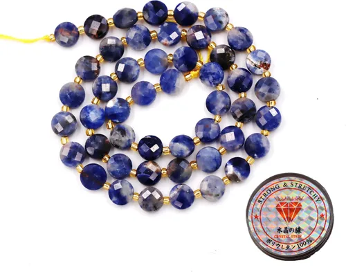 Miniatura 6 de Cuentas de piedras preciosas para la fabricación de joyas, cuentas de monedas facetadas de piedra natural piedra de sangre africana de 0.236 in