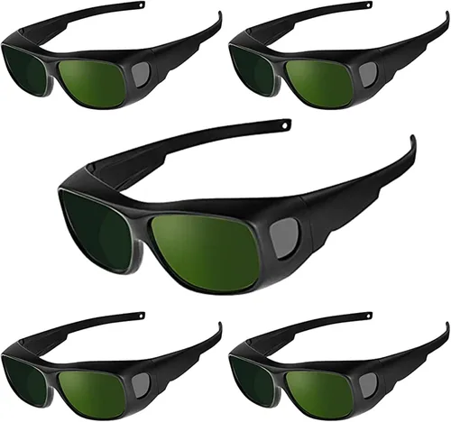 Miniatura 8 de Gafas de soldadura, lente de soldadura de seguridad envolvente, arañazos, protección UV, gafas protectoras de depilación láser No. 8 Verde oscuro