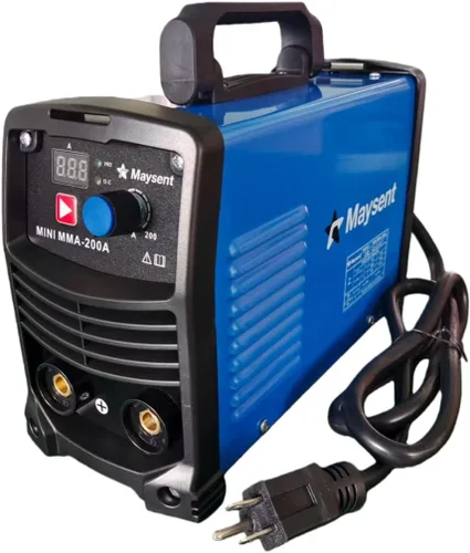 MAYSENT Mini soldador de palo MMA de 200 A, inversor portátil de 110 V, arranque en caliente, fuerza de arco, antiadherente, pantalla digital,