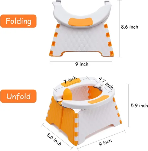 Miniatura 6 de Asiento de entrenamiento portátil para niños pequeños, inodoro plegable para niños, inodoro plegable para niños, orinal de viaje para automóvil
