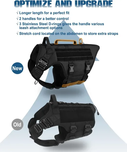 Miniatura 2 de Arnés táctico para perros - PETNANNY Chaleco para perro de servicio para perros grandes Cobertura corporal completa en arnés para perros de Rosa
