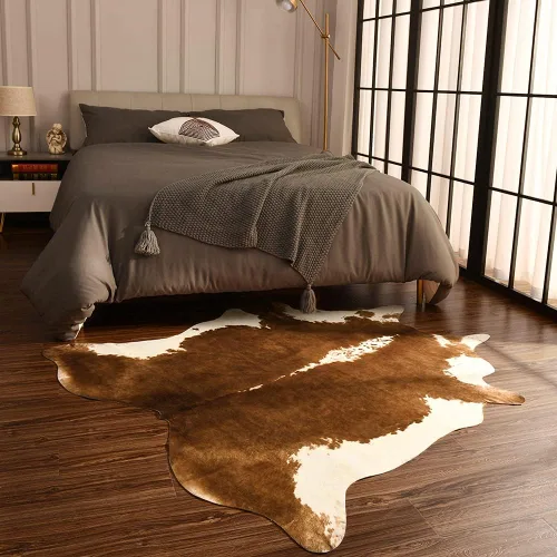 Miniatura 3 de BENRON Alfombra Premium de Piel de Vaca Sintética, Estampado de Vaca, Alfombras Rústicas Occidentales para Sala de Estar y Dormitorio, Pieles