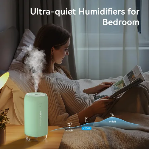 Miniatura 5 de Mini humidificador portátil, humidificador pequeño de niebla fría de 11.8 fl oz para plantas, humidificador de escritorio personal USB para Verde