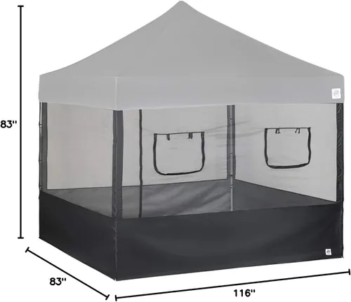 Miniatura 11 de E-Z UP Kit de pared lateral para cabina de comida, juego de 4, se adapta a toldo de pierna recta de 10 x 10 pies (toldo/refugio no incluido)