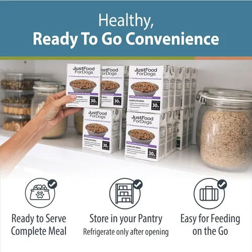 Miniatura 4 de JustFoodForDogs Pantry Fresh Alimento húmedo para perros, comida completa o aderezo, de cordero y arroz integral apta para consumo humano, 12.5