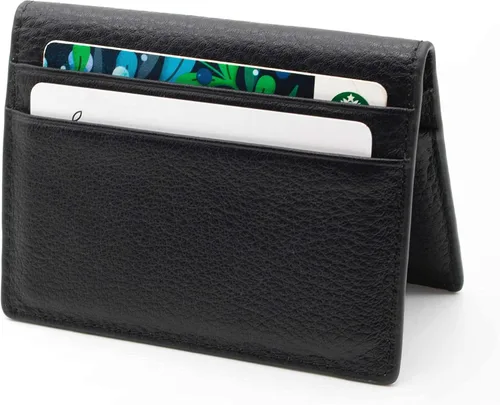 Miniatura 3 de Cartera delgada y minimalista para hombres y mujeres, mini cuero fino, plegable, compacto, bolsillo frontal con bloqueo RFID, incluye caja