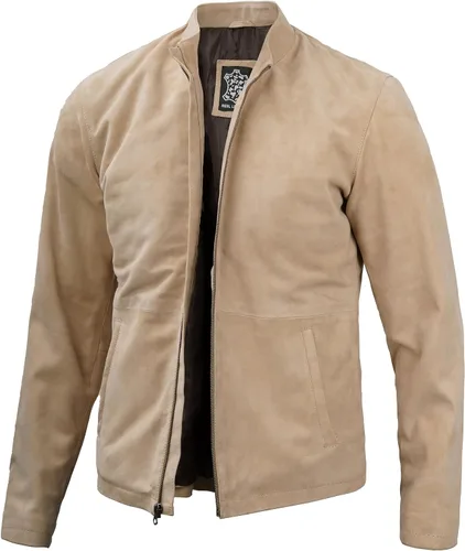 Miniatura 4 de Blingsoul Brown Suede Jacket Men - Black Real Lambskin Leather Jacket for Men