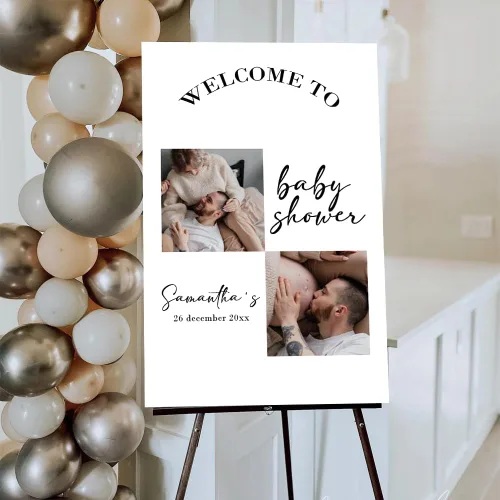Miniatura 7 de Letrero de bienvenida con foto personalizada para baby shower, cartel de baby shower con foto, póster de baby shower, decoración de baby shower