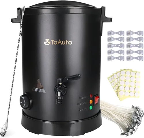 TOAUTO WMF-8L - Derretidor de cera grande para hacer velas, recipiente eléctrico de cera para fusión de cera con capacidad de 8 litros de cera