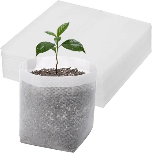 Miniatura 12 de 100 bolsas de vivero para plantas – 7.87 x 13.77 pulgadas, bolsas transpirables de cultivo de plantas, macetas de tela para cultivo de plantas