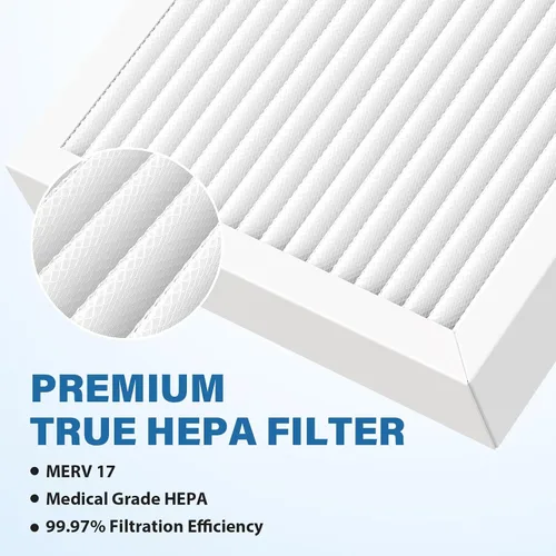 Miniatura 4 de 990051000 Filtro de repuesto compatible con purificador de aire Hamilton Beach TrueAir 04383 04384 04385 04386, 2 filtros y 6 filtros de carbono
