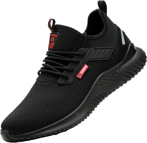 SUADEX Zapatos de punta de acero para hombres y mujeres, zapatos de trabajo ligeros, indestructibles y transpirables, zapatos de seguridad para la