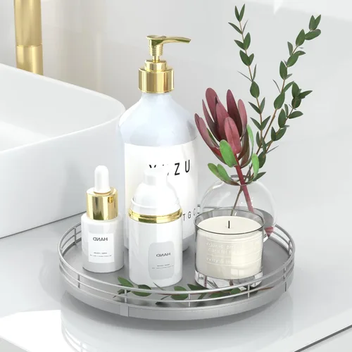 Miniatura 8 de Bandeja de baño de madera de roble de 12 pulgadas para mostrador, bandeja de tocador para perfume, loción, velas, maquillaje, joyería, fregadero