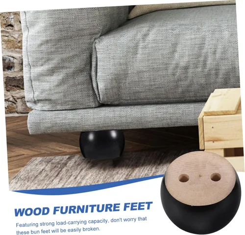 Miniatura 3 de Uonlytech Patas de sofá de madera maciza, patas de sofá de madera para muebles debajo de los muebles, sofá redondo de 2 pulgadas, patas de moño