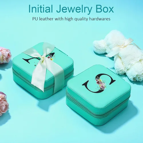 Miniatura 2 de Parima Travel Jewelry Case Jewelry Box - Jewelry Organizer Small Initial Jewelry Boxes Travel Essentials Gifts for Women Mom Friends Female Birthday