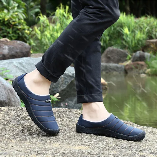 Miniatura 7 de UBFEN - Pantuflas cálidas de invierno para hombre y mujer con forro de felpa mullida, zapatos de casa con suela de caucho antideslizante