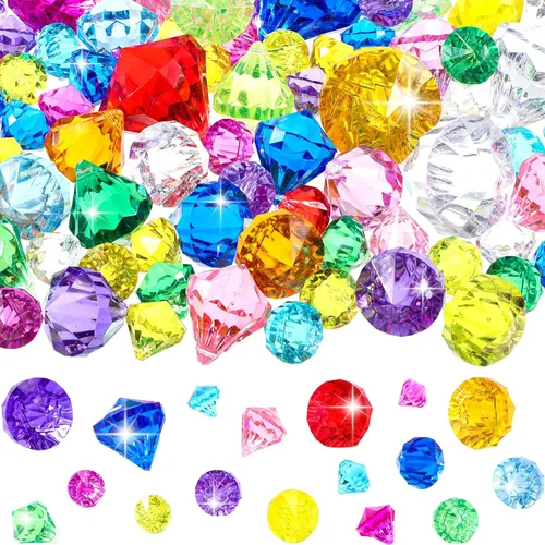 Miniatura 8 de 100 piezas de relleno de jarrón de diamantes para decoración de manualidades, diamantes falsos de varios tamaños, gemas acrílicas de cristal